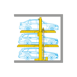 The diagram shows the arrangement of the cars in a parking system