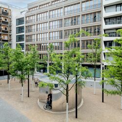 Vista aérea de un sistema de aparcamiento para bicicletas en Berlín