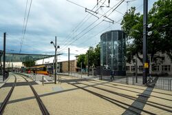 Vista general de la plaza de la estación de Heilbronn