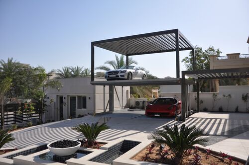 Cars are parked in a car parking system