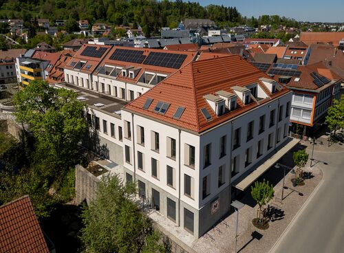 Vista aérea de un edificio en Balingen